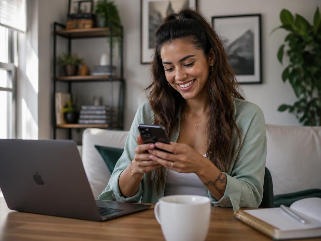 Pessoa trabalhando como afiliado pelo celular